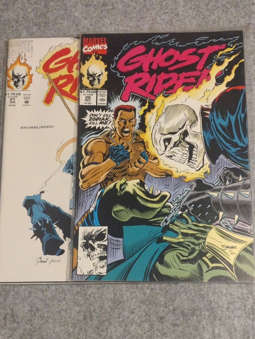Marvel Ghost Rider Comic Cover – Black, Yellow, Red, Blue